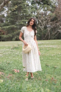 Katana Puff Sleeve Midi Dress